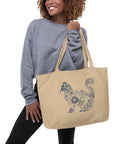 Catflix & Chill: Large Organic Tote (Natural)