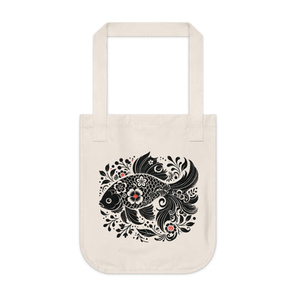 Organic Canvas Tote Bag - Fish