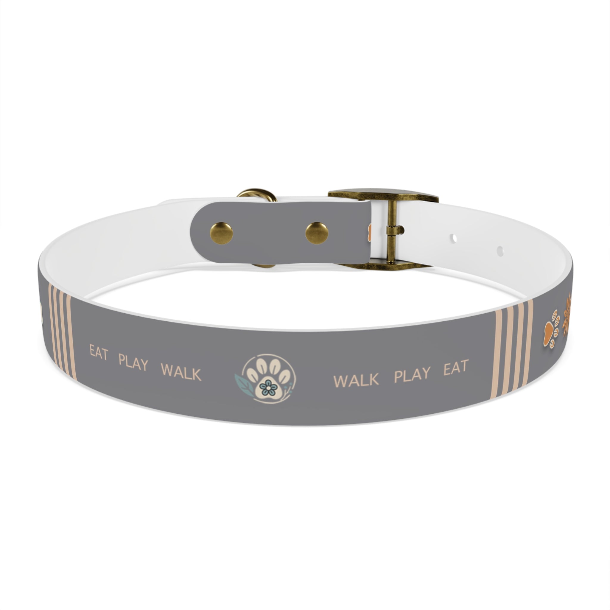 Designer Dog Collar – Wildbloom Walk, Light Grey | Nature & Nuzzle
