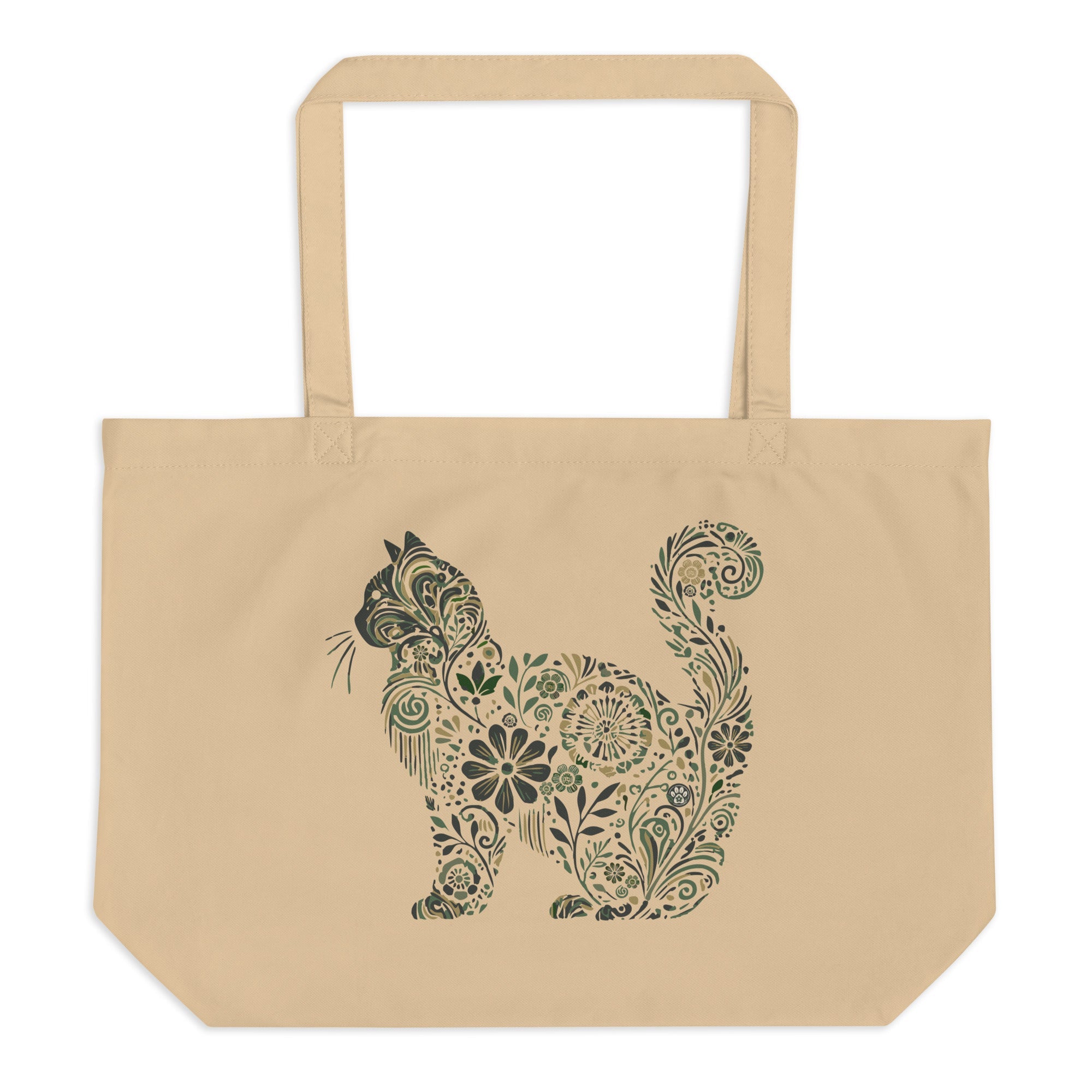 Catflix &amp; Chill: Large Organic Tote (Natural)