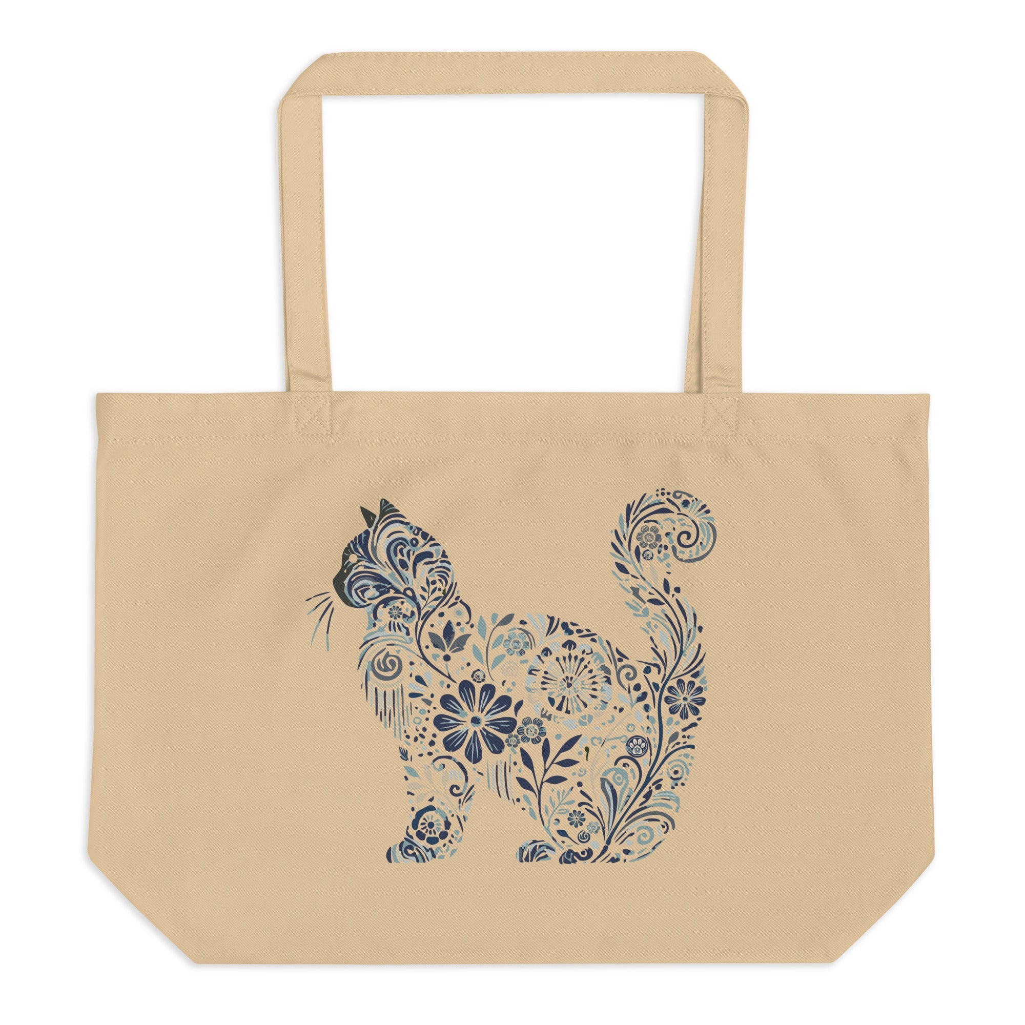 Catflix &amp; Chill: Large Organic Tote (Natural)