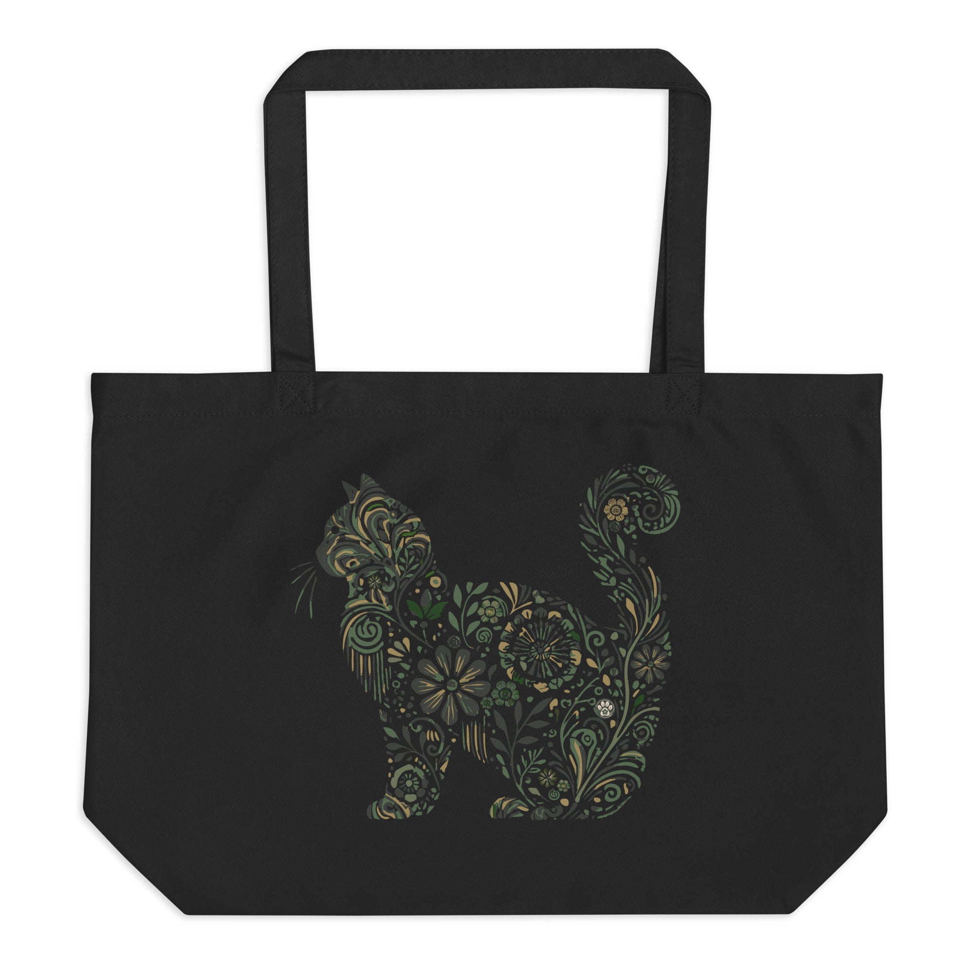 Catflix &amp; Chill: Large Organic Tote (Black)