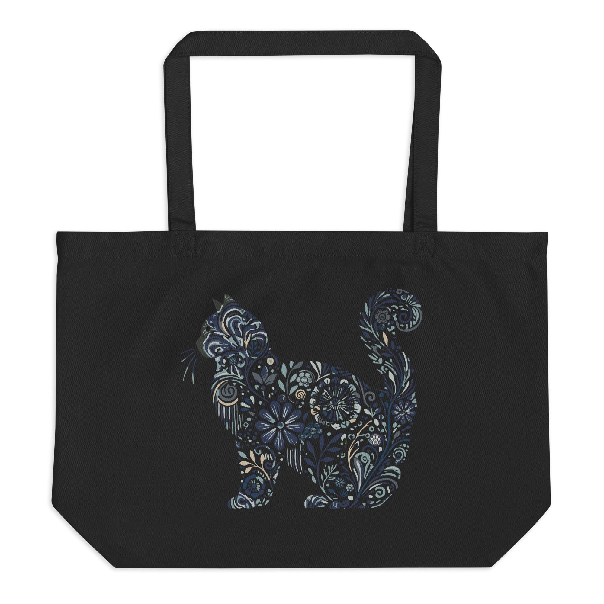 Catflix &amp; Chill: Large Organic Tote (Black)
