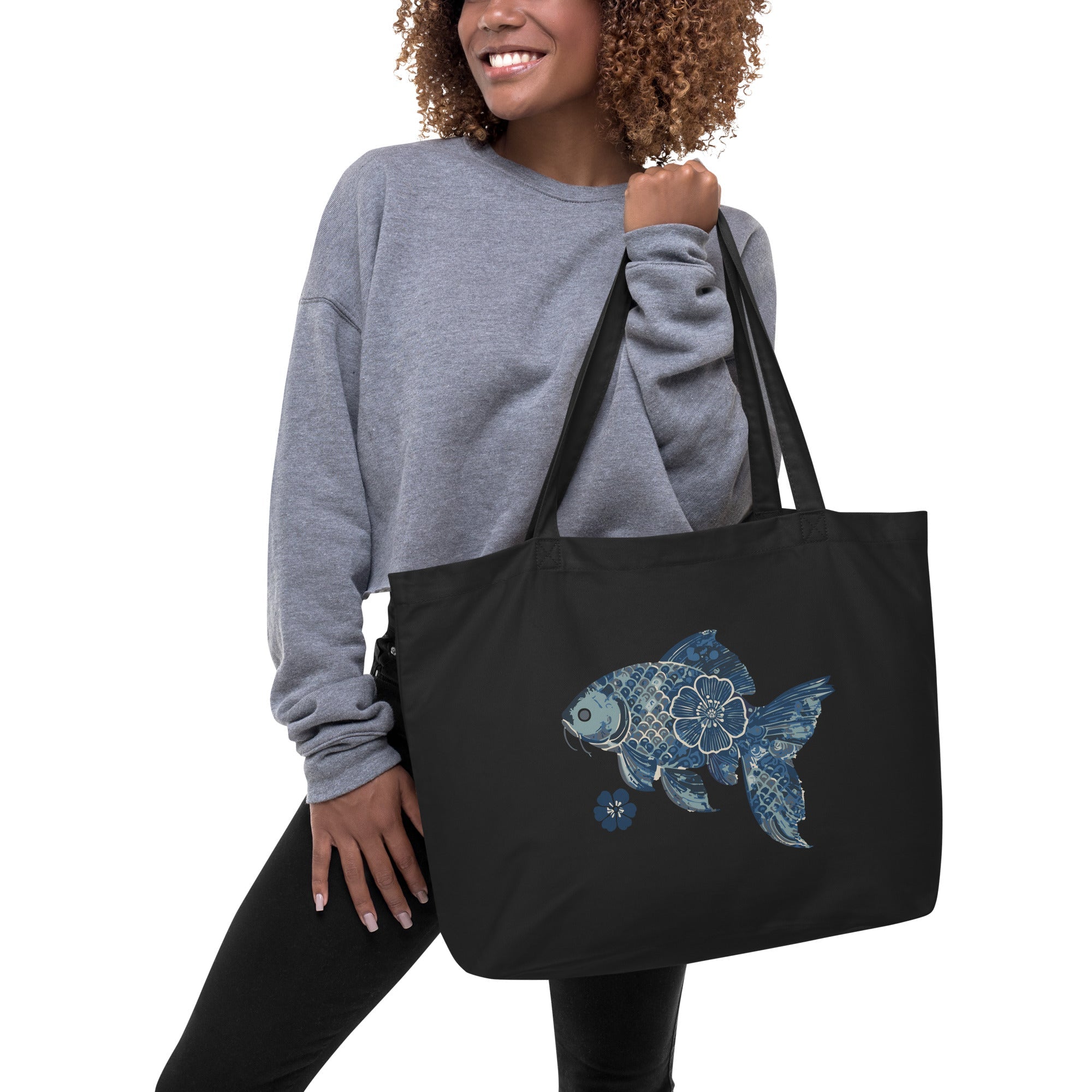 Fishionista: Large Organic Tote (Black)