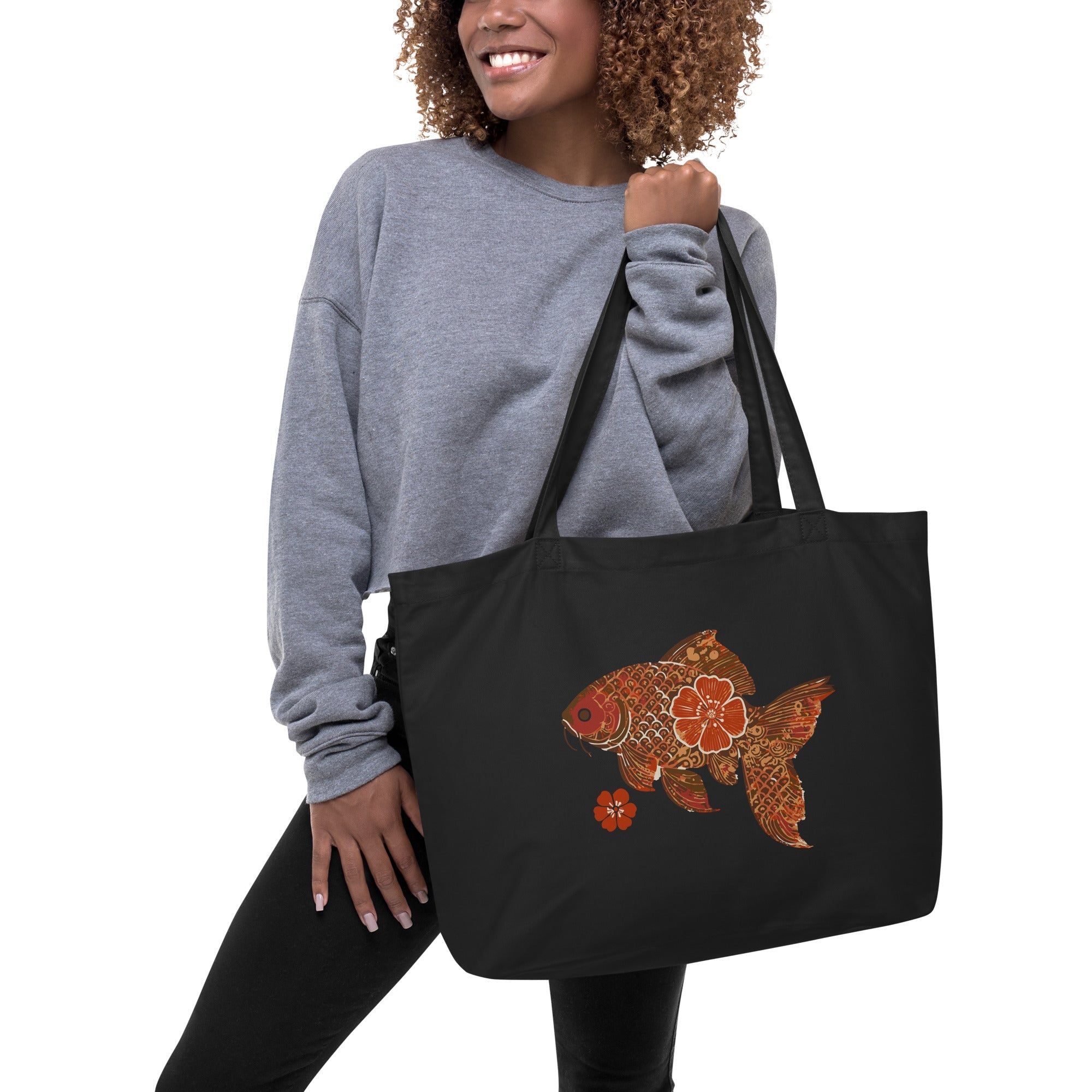 Fishionista: Large Organic Tote (Black)