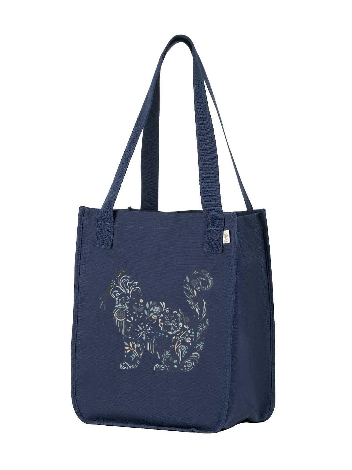 Catflix &amp; Chill: Organic Market Tote (Navy)