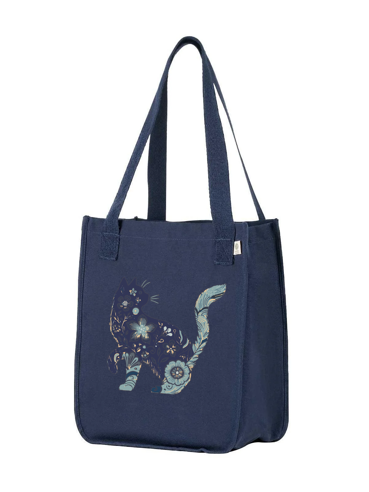 Purrfect: Organic Market Tote (Navy)