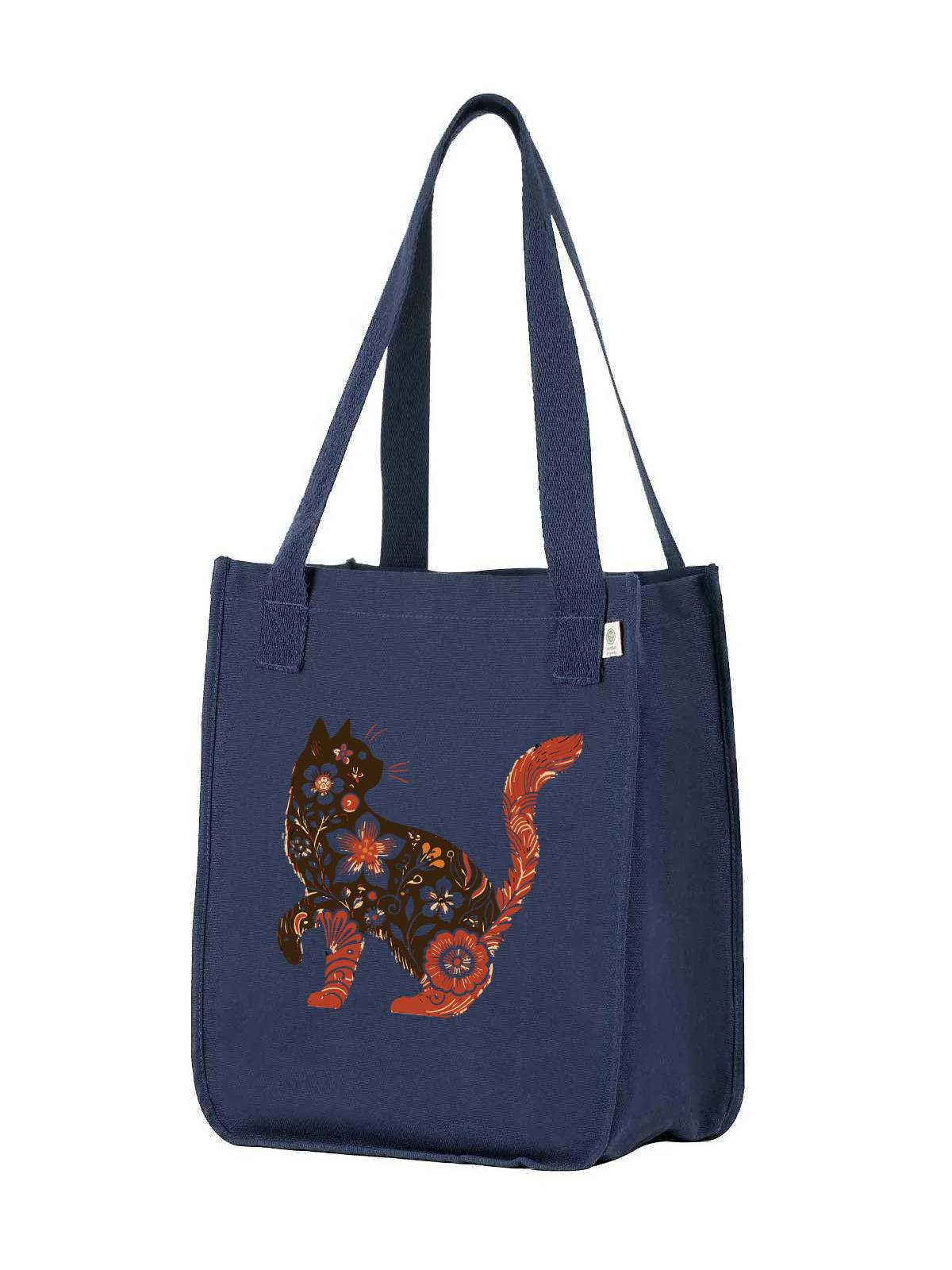 Purrfect: Organic Market Tote (Navy)