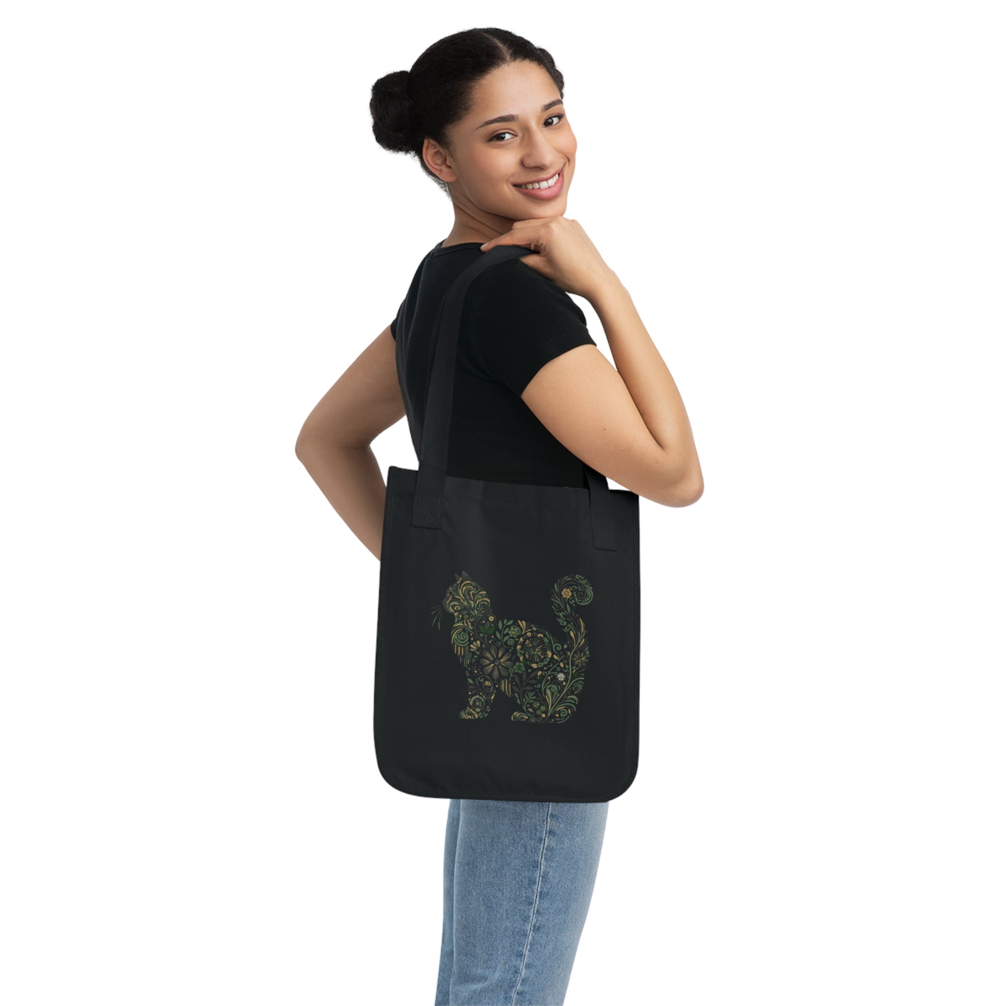 Catflix &amp; Chill: Organic Market Tote (Black)