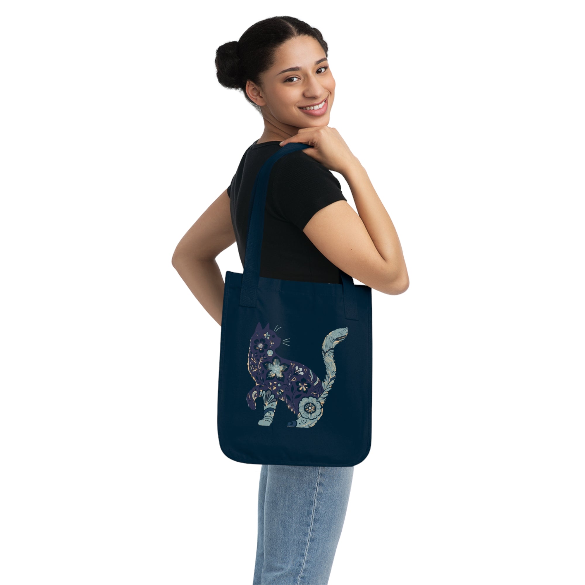 Purrfect: Organic Market Tote (Navy)